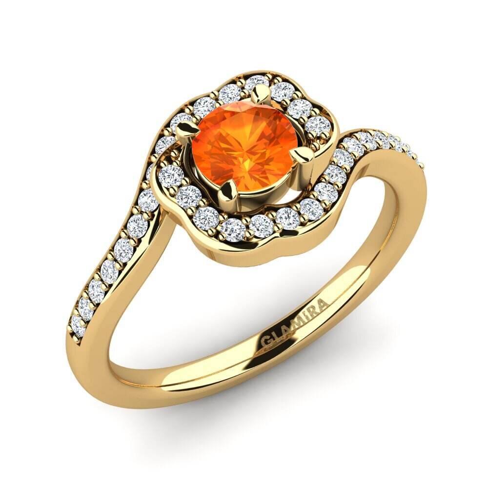 橙色蓝宝石 订婚戒指 Jocelyn 0.5 crt