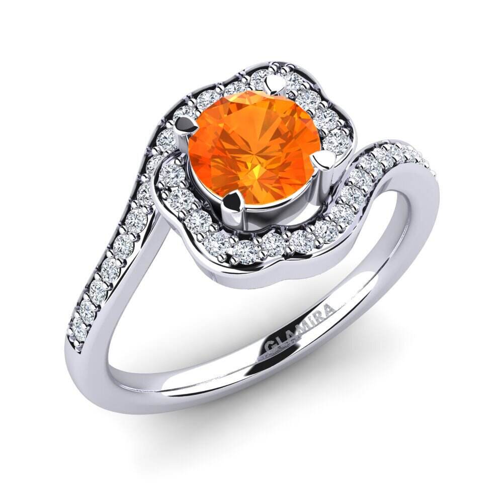 橙色蓝宝石 订婚戒指 Jocelyn 0.8 crt
