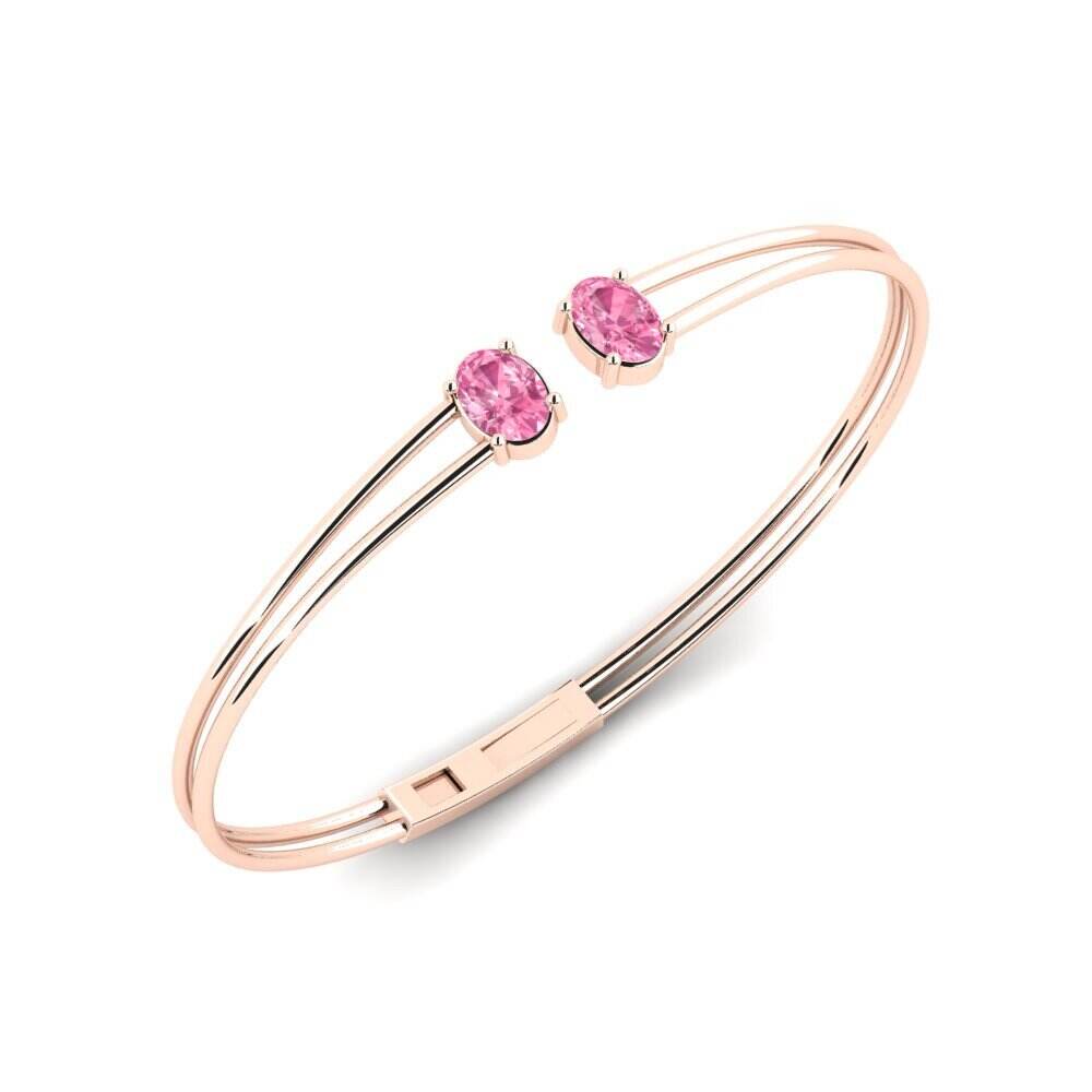 椭圆形 粉红色蓝宝石 女士手链 Karsyn