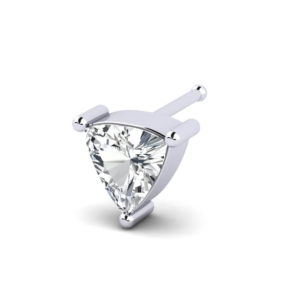 白色K金-9k 白锆石 鼻针 Lanny