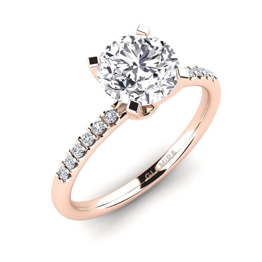 玫瑰金-18k 订婚戒指 Cadence 2.0 crt