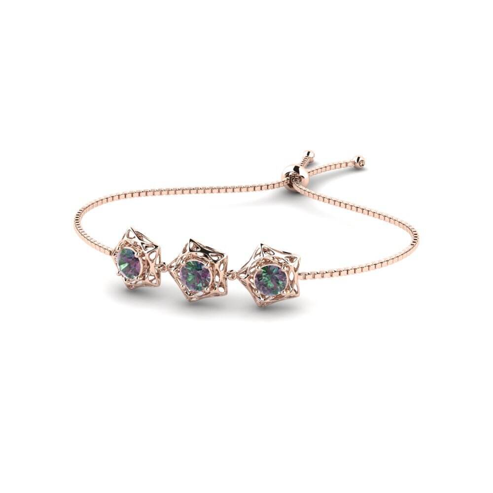 玫瑰金-14k 神秘托帕石 女士手链 Liz