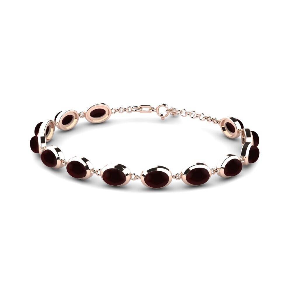 玫瑰金-14k 卡波雄石榴石 女士手链 Madelie