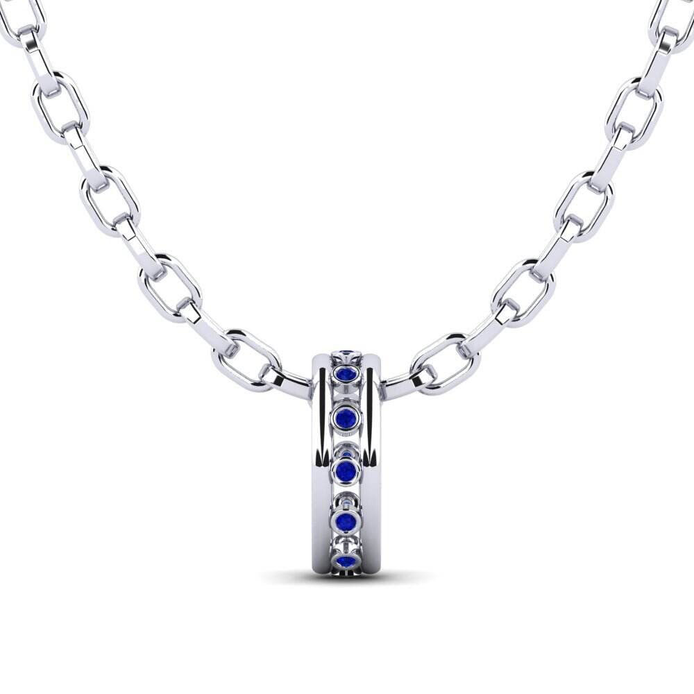 蓝宝石 男士吊坠 Gaiva