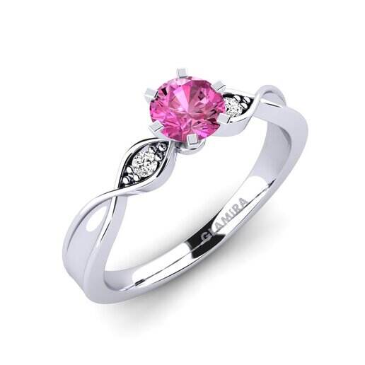 粉色黄玉 订婚戒指 Neveda 0.5 crt