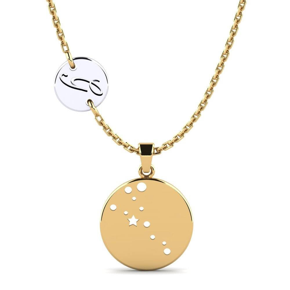 星座 18k 黄白K金 平原设计项链