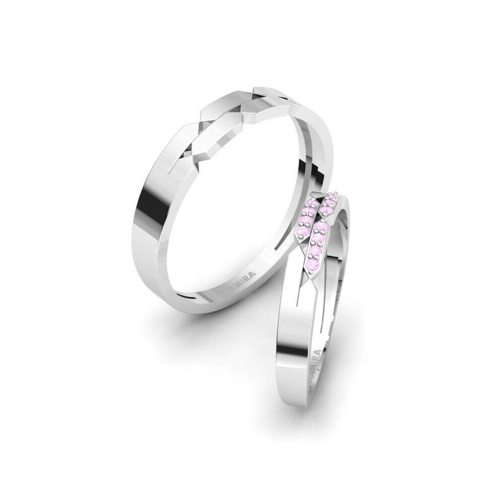 粉红色蓝宝石 婚戒 Nontraditional Pair