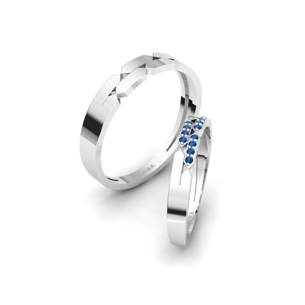 深蓝色氧化锆 婚戒 Nontraditional Pair