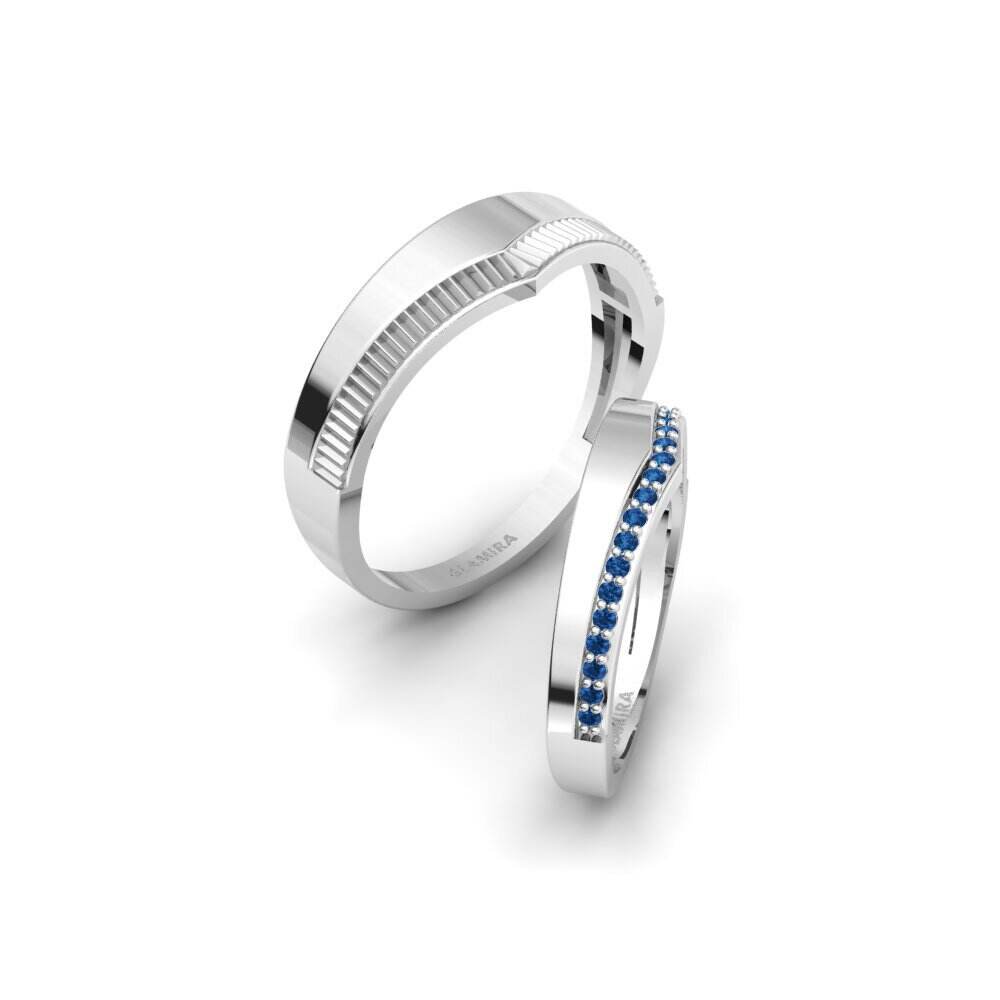 深蓝色氧化锆 婚戒 Normaley Pair