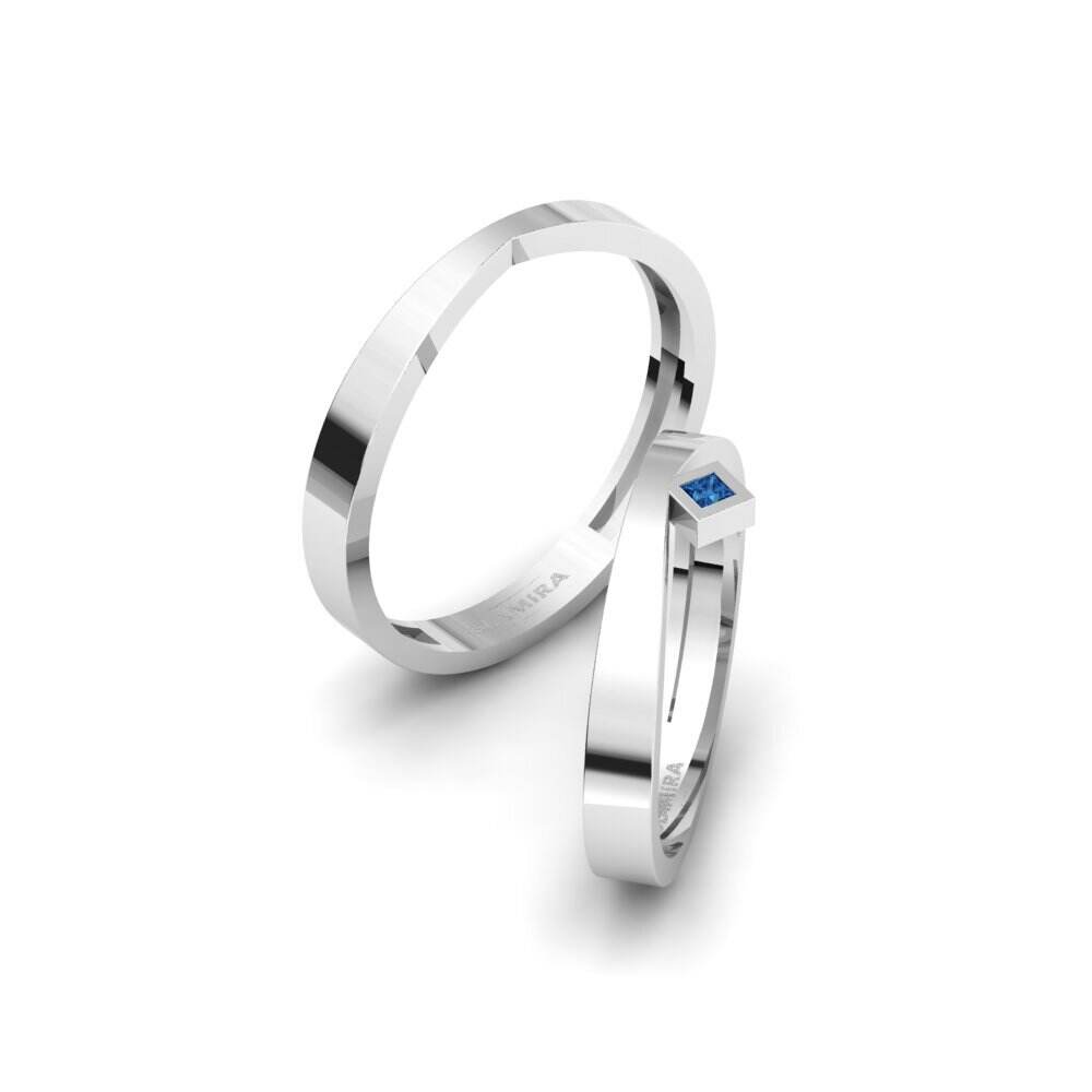 深蓝色氧化锆 婚戒 Normality Pair