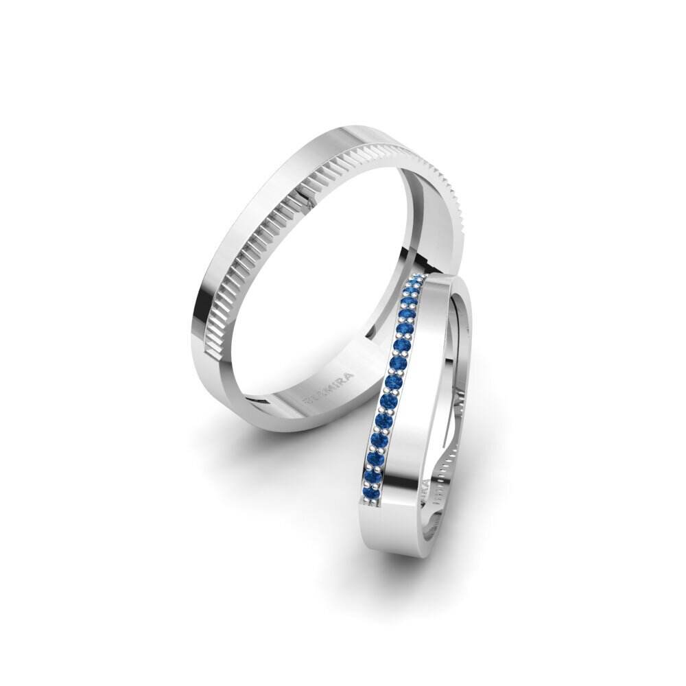 深蓝色氧化锆 婚戒 Normalization Pair