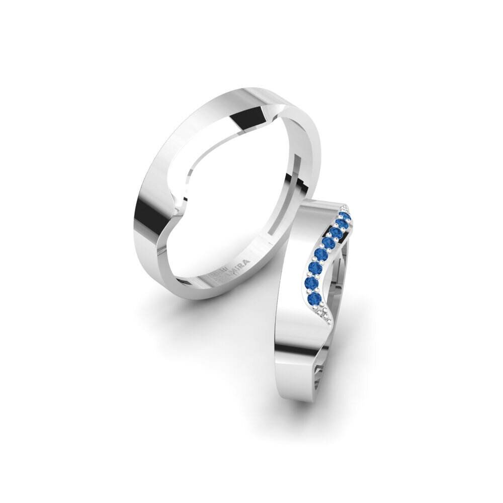 深蓝色氧化锆 婚戒 Normalize Pair