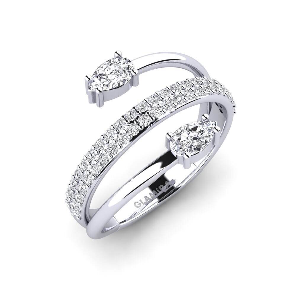 白色K金-14k 水滴形 戒指 Nsukka