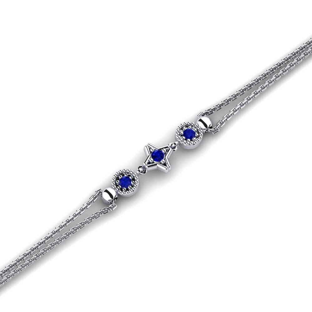 白色K金-14k 蓝宝石 女士手链 Obstans