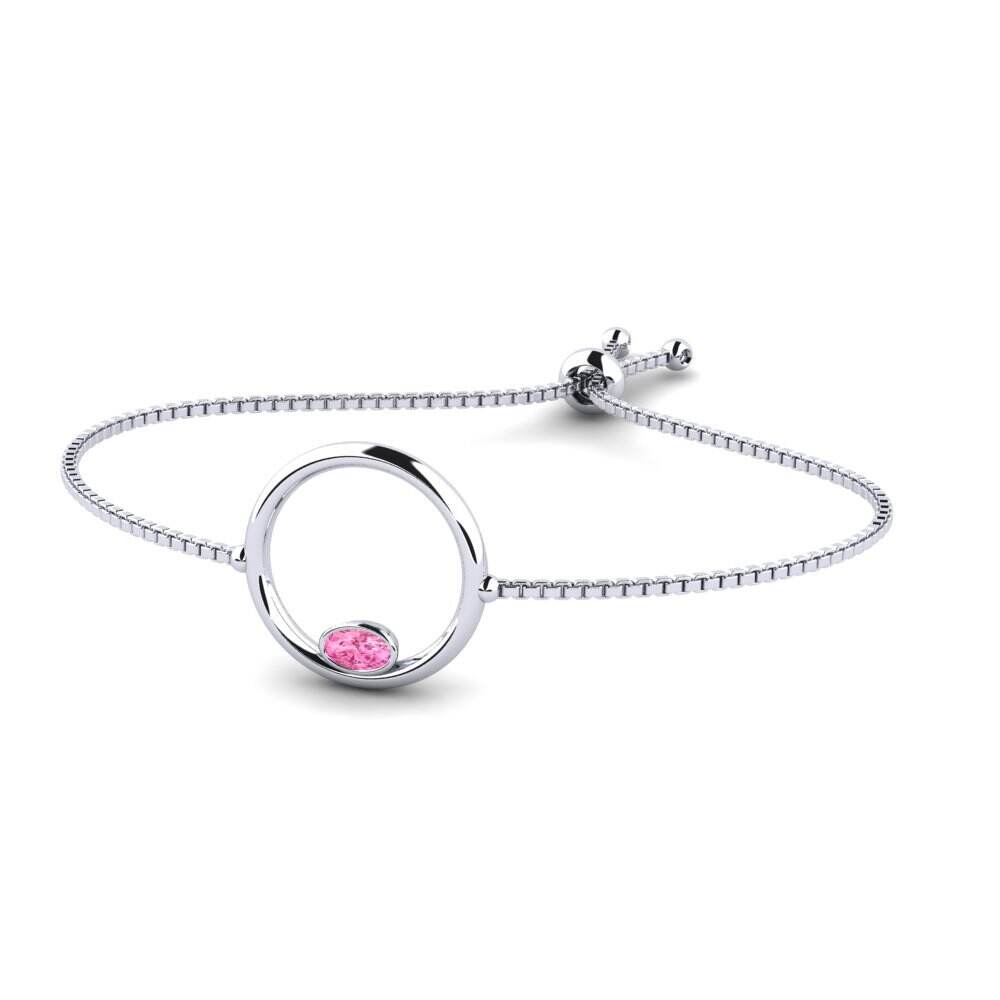 椭圆形 粉红色蓝宝石 女士手链 Ovamubre