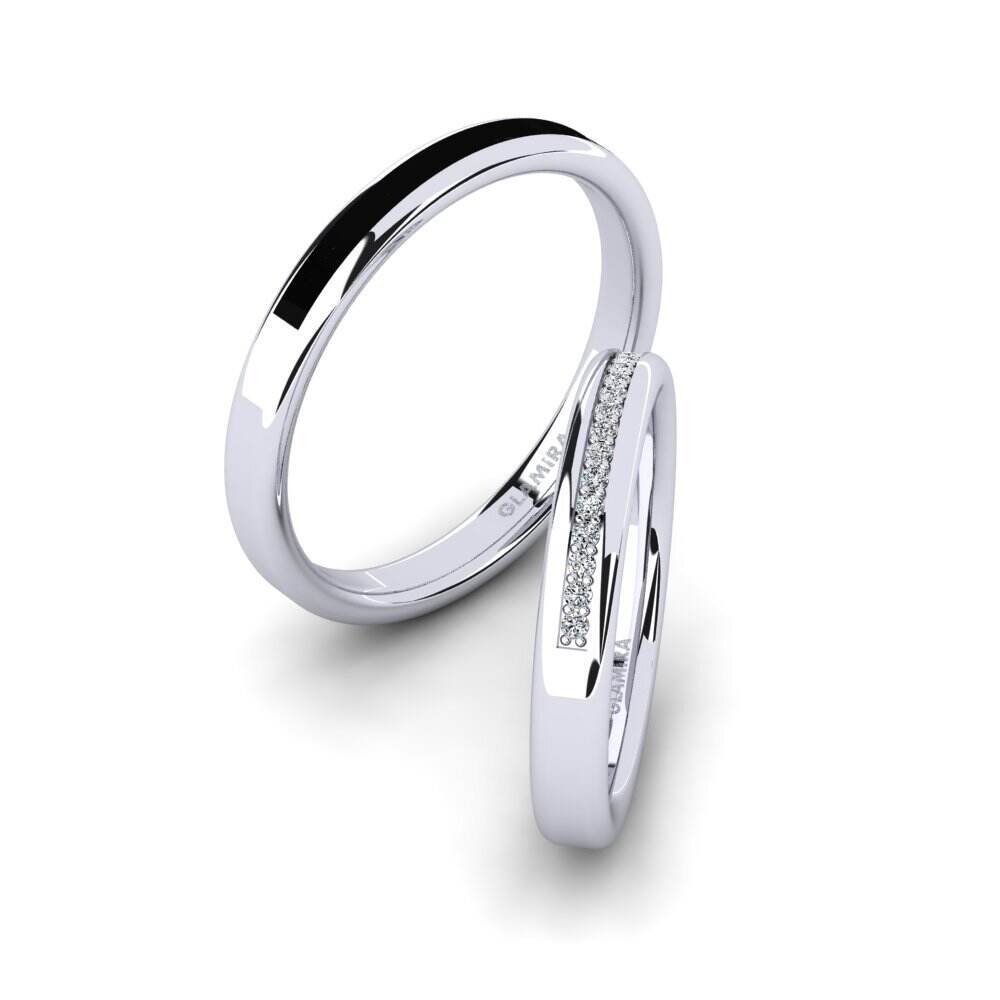 白色K金-14k 情侣戒指 Pretty Bund Pair