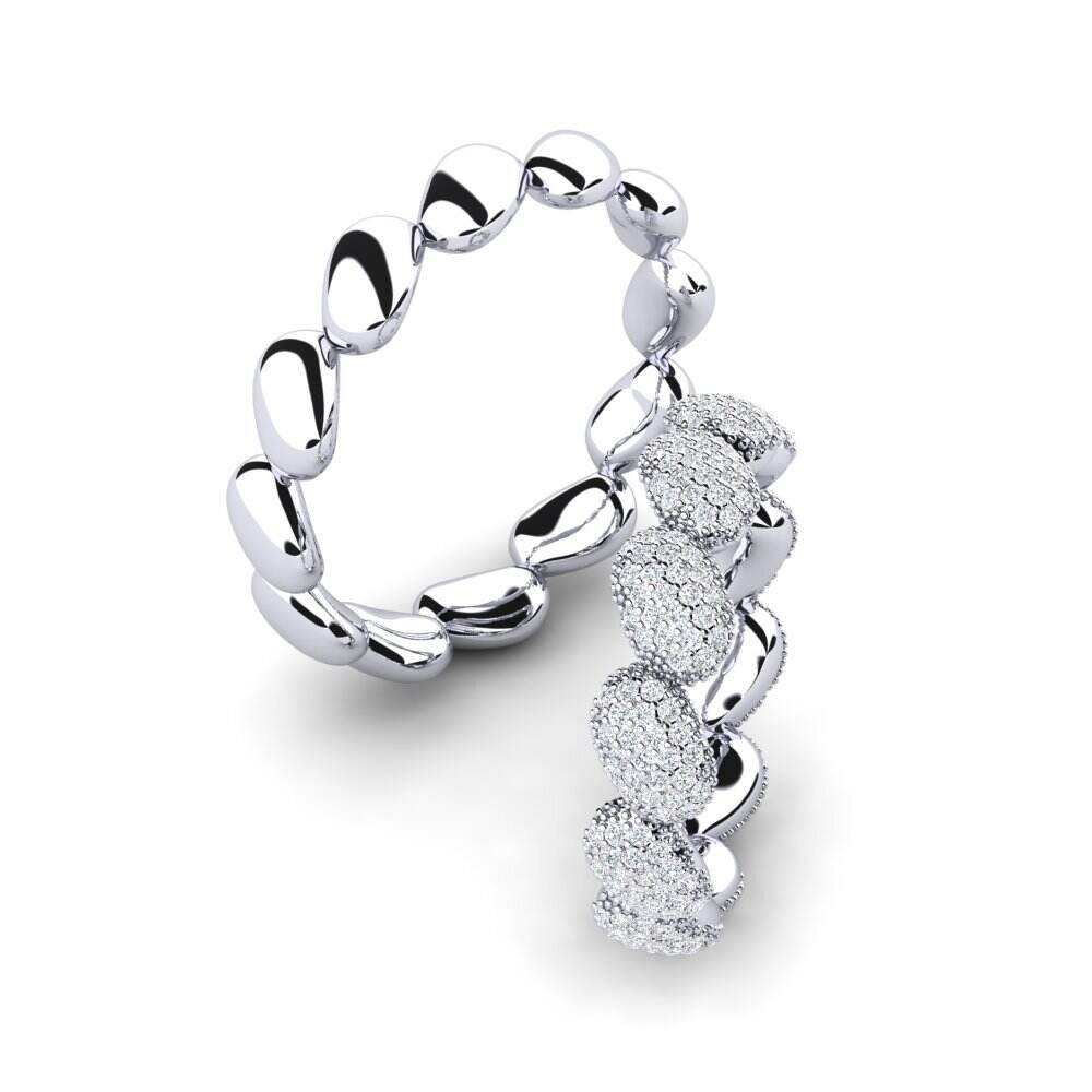 白色K金-14k 情侣戒指 Pretty Day Pair