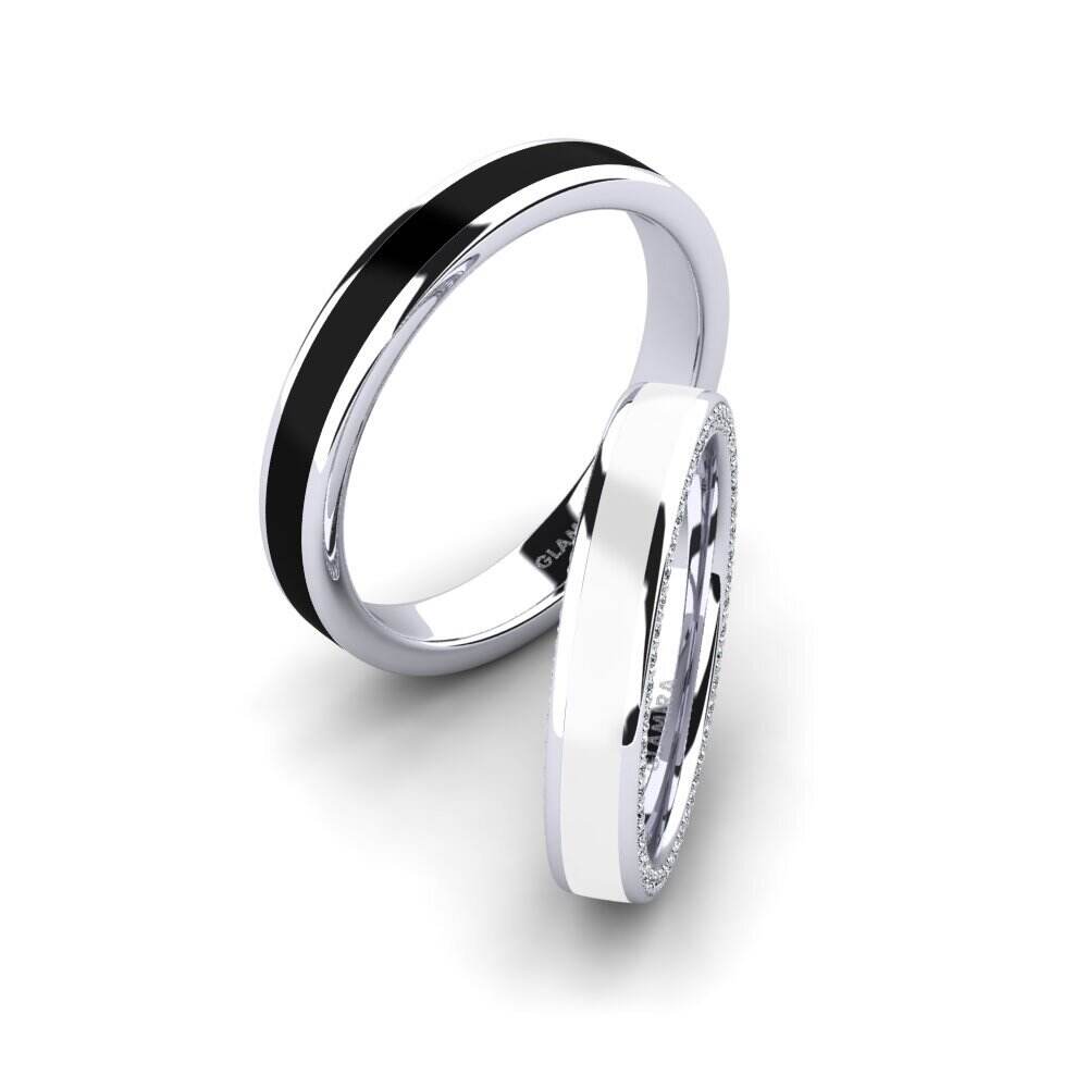 白色K金-14k 情侣戒指 Pretty Path Pair