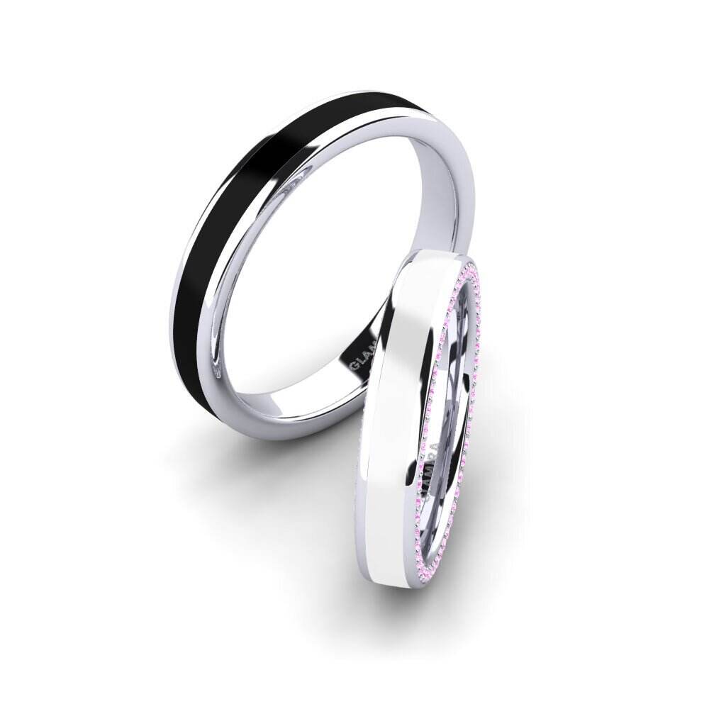 粉红色蓝宝石 情侣戒指 Pretty Path Pair