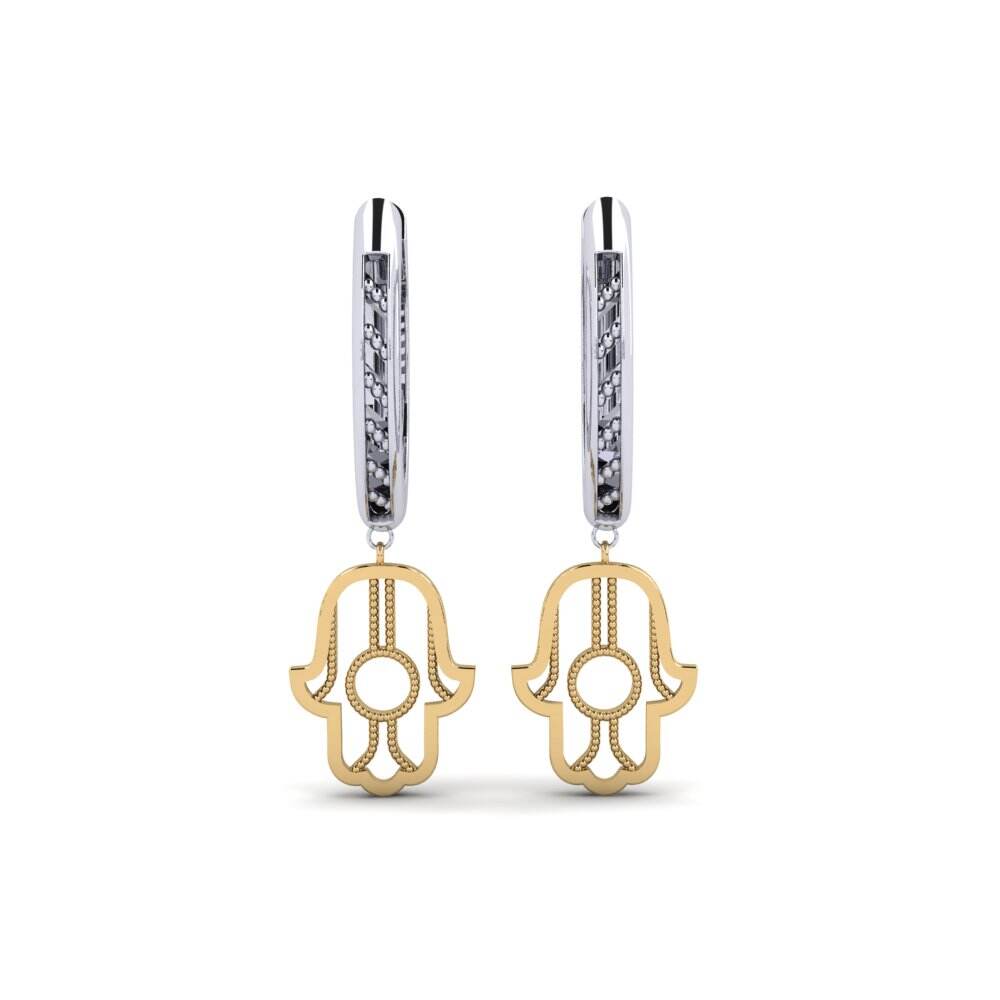 白黄K金-9k 耳环 Pulvis
