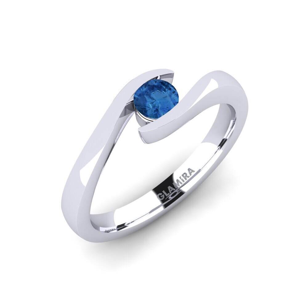 深蓝色氧化锆 订婚戒指 Tonia 0.25 crt