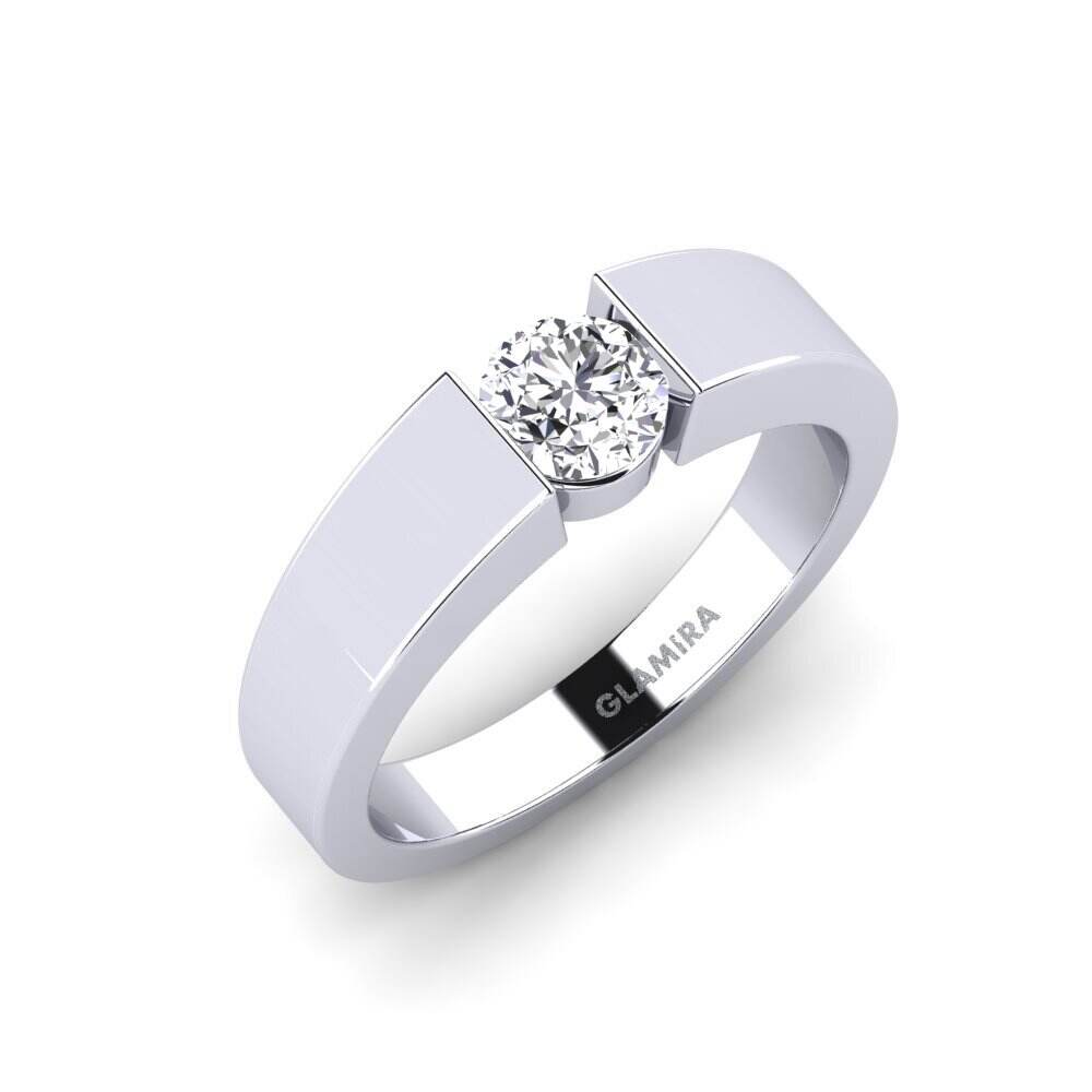 白-钯金 订婚戒指 Nature 0.5 crt