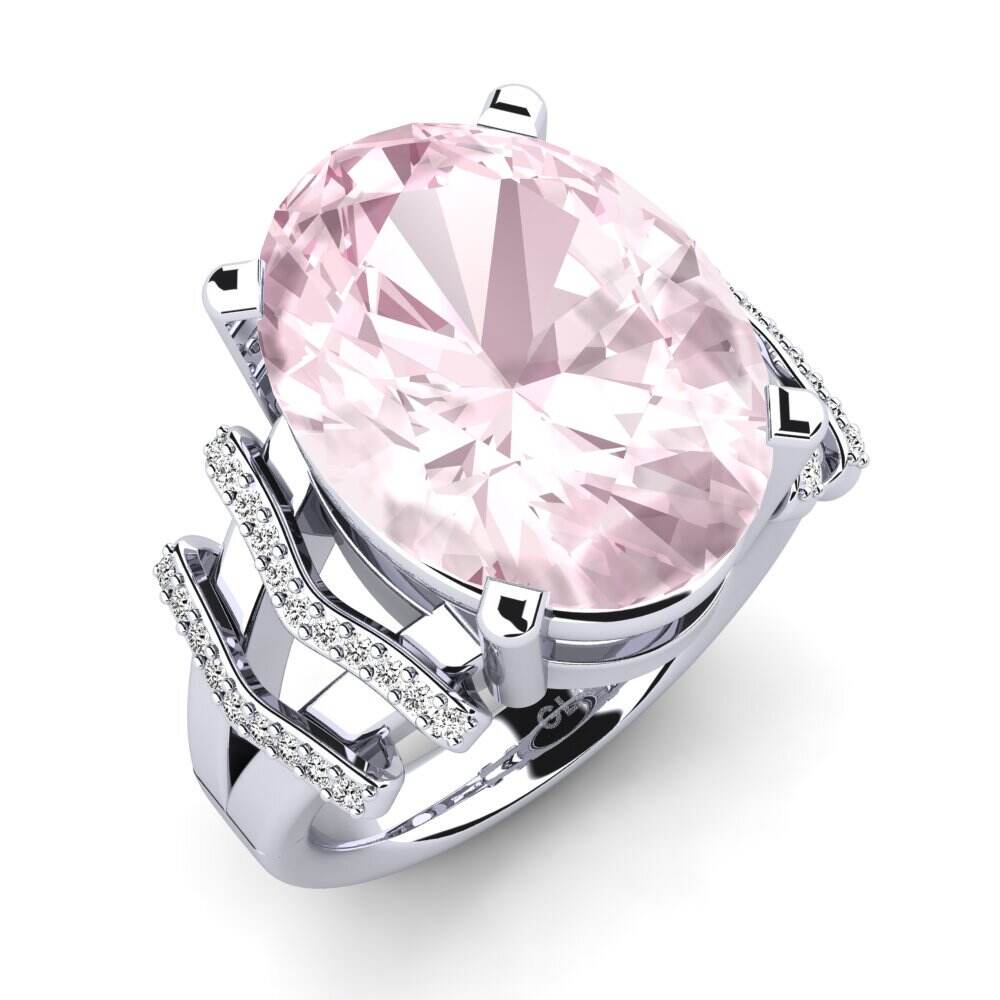 白-钯金 紫锂辉石 戒指 Rubi