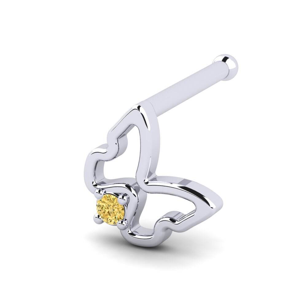 白-银 黄色钻石 鼻针 Saturno