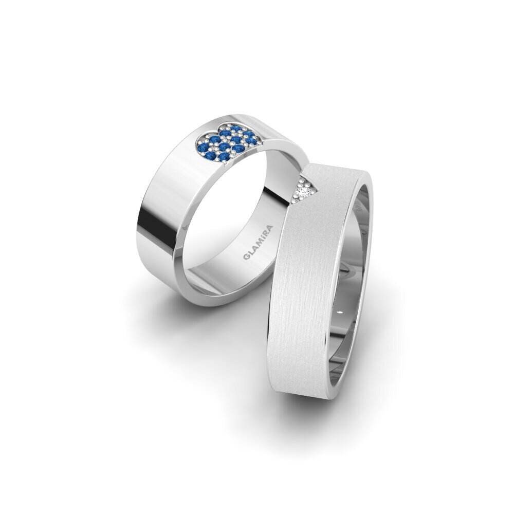 深蓝色氧化锆 婚戒 Speciale Pair