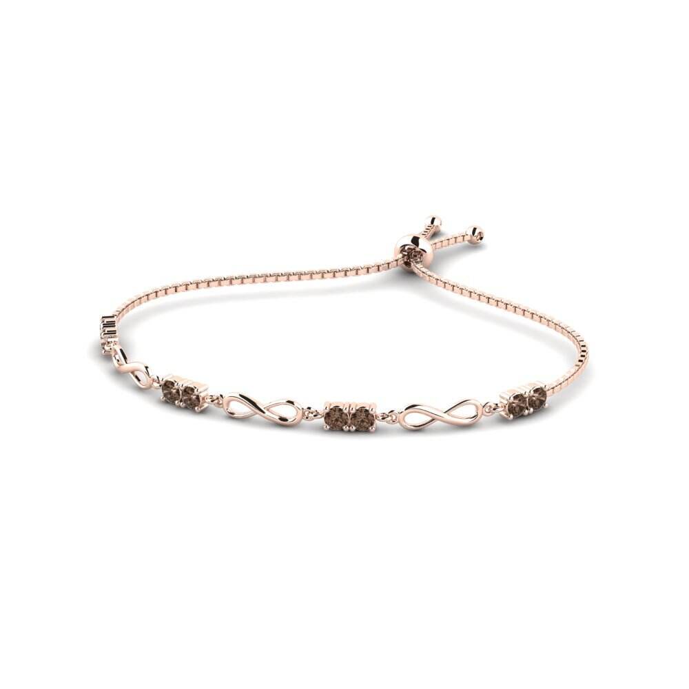 玫瑰金-14k 茶晶 女士手链 Staci
