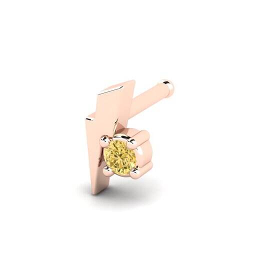 玫瑰金-14k 黄色钻石 鼻针 Themba