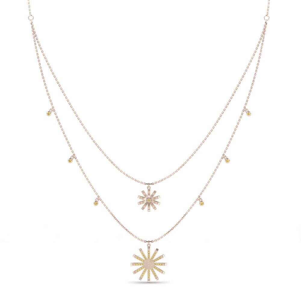 Layering 黄色钻石 项链