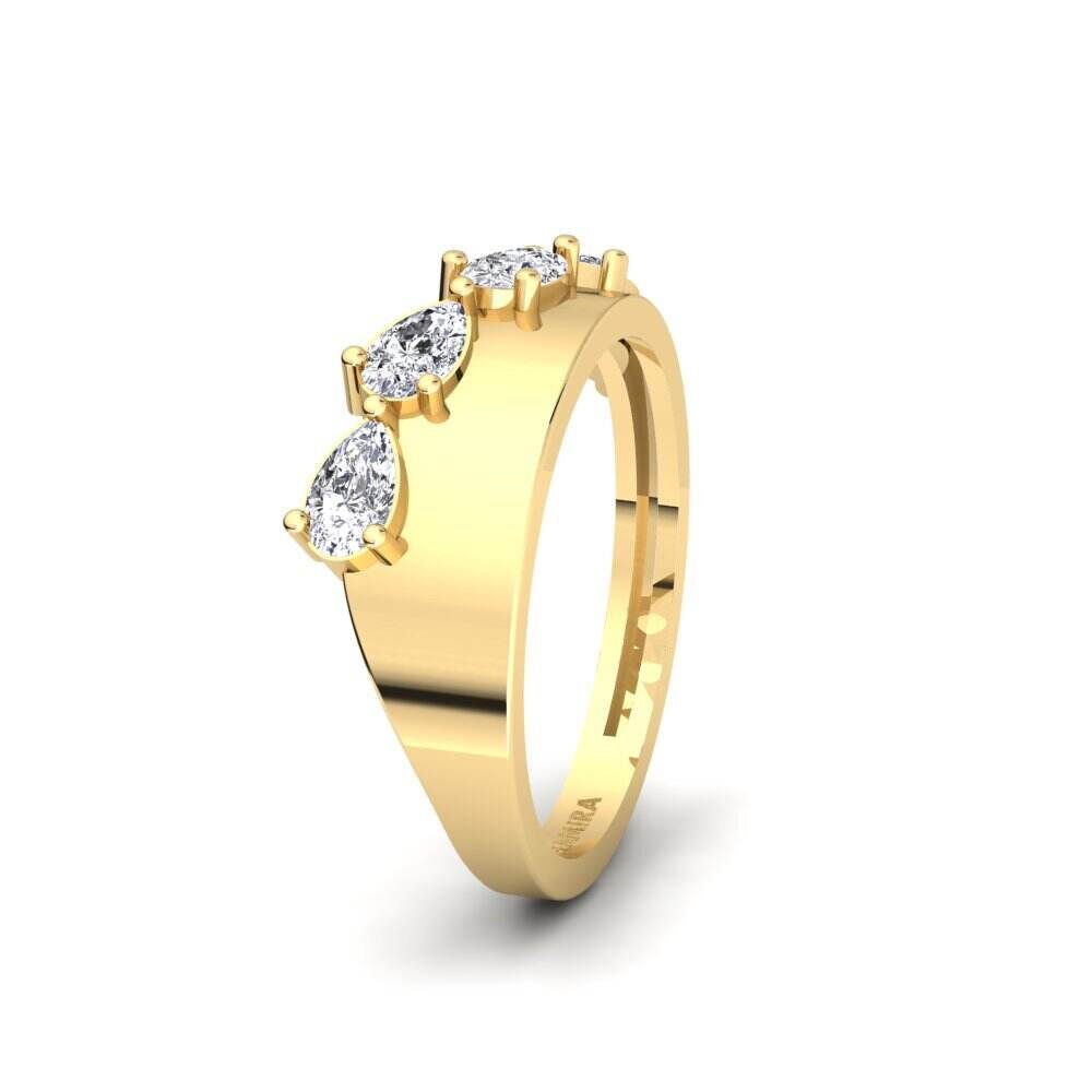 黄色K金-14k 实验室培育钻石 女士婚戒 Kasos