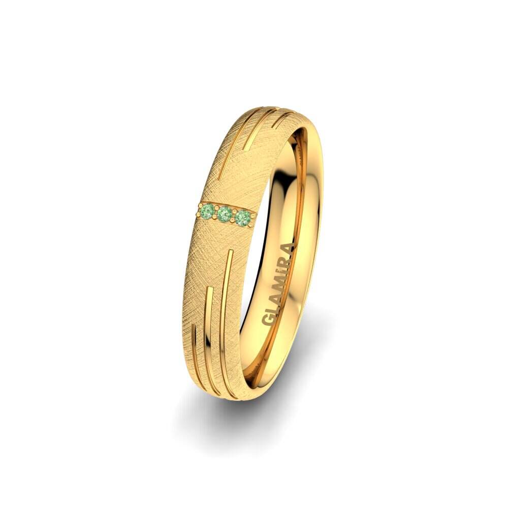 绿色钻石 女士婚戒 Shimmering Road 4 mm