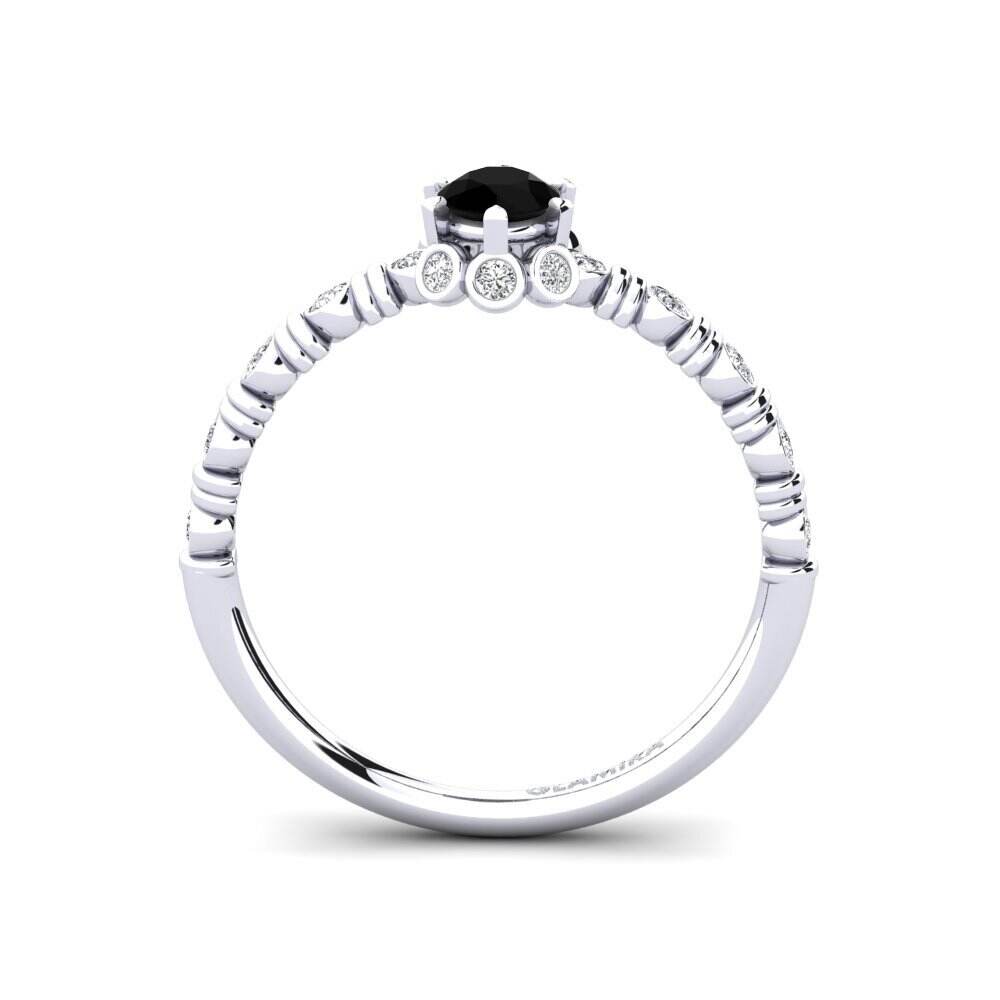 黑钻石 订婚戒指 Laskon