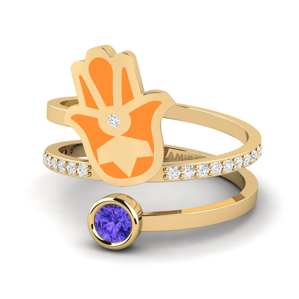 Hamsa 坦桑石 订婚戒指