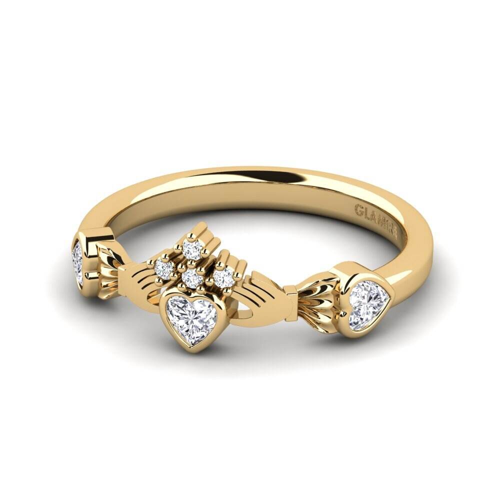 Claddagh 实验室培育钻石 订婚戒指