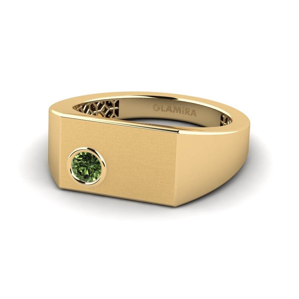 Pinky 绿色蓝宝石 订婚戒指