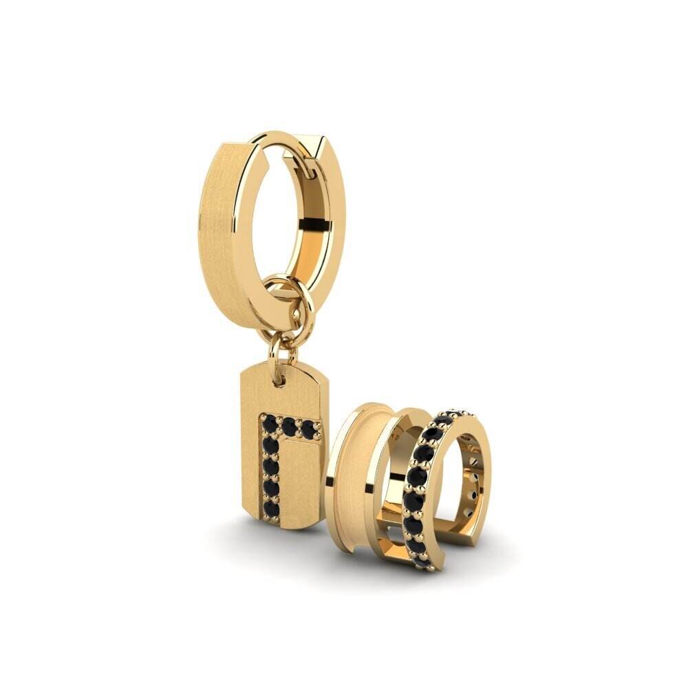 黄色K金-14k 男士耳环 Stockholm - SET
