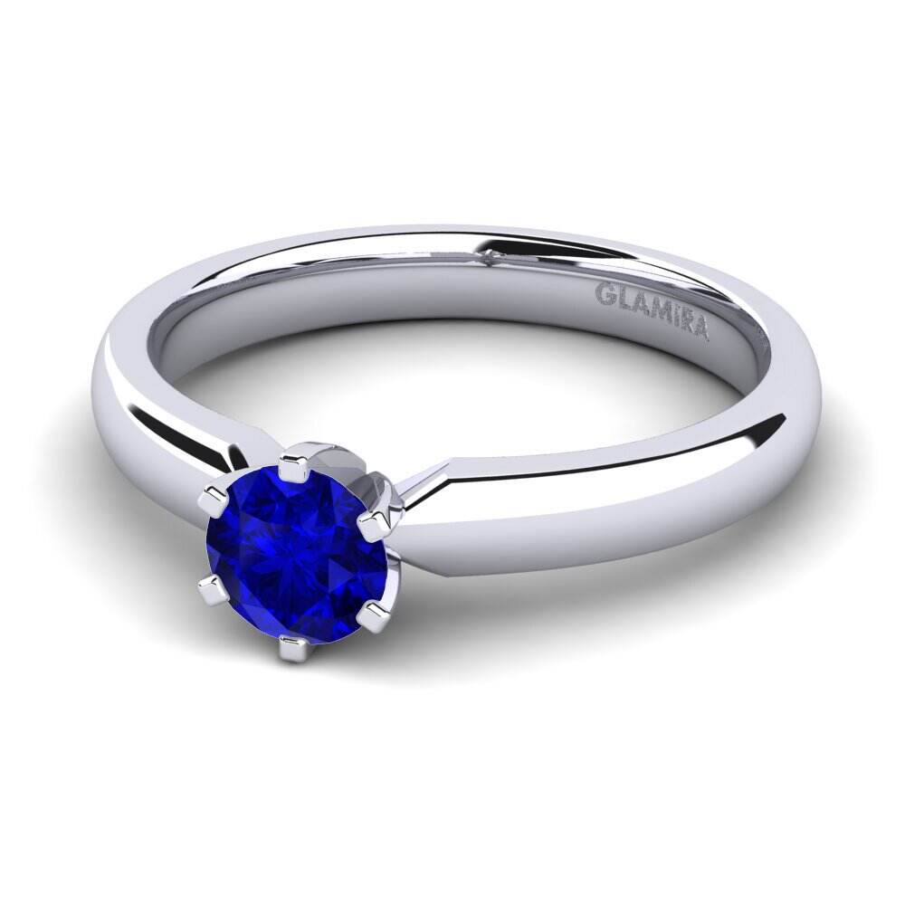 蓝宝石（人造） 订婚戒指 Amanda 0.5crt