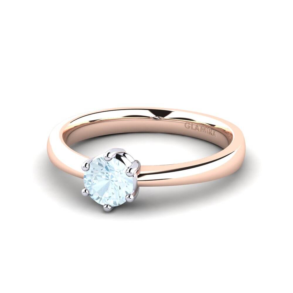 Classic Solitaire 海蓝宝石 订婚戒指