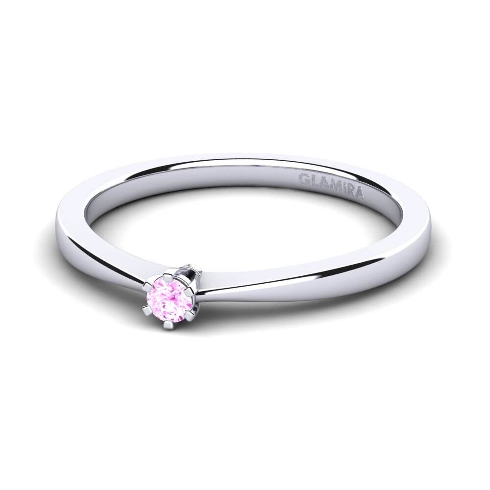粉红色蓝宝石 女士戒指 Bridal Rise 0.05crt