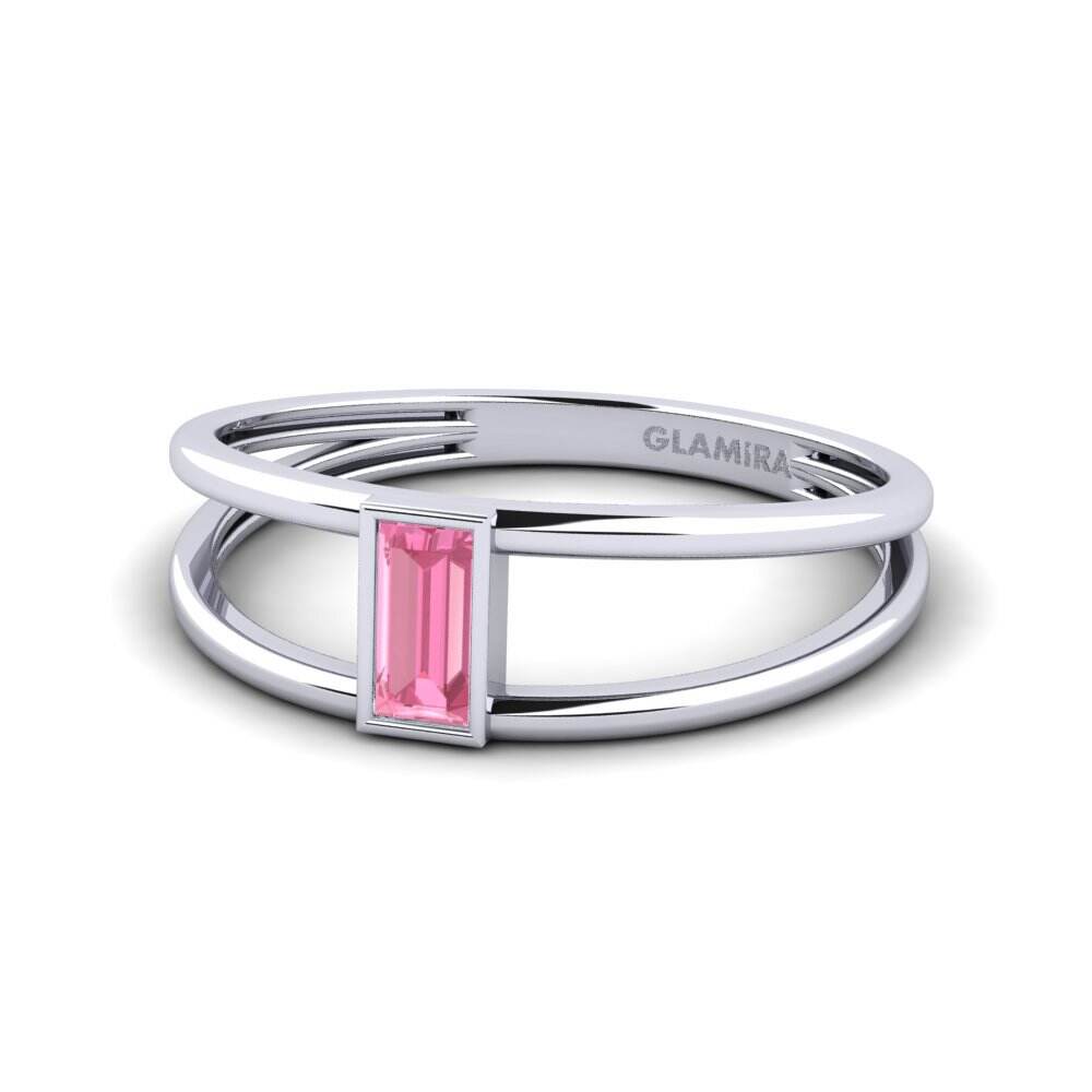 粉红色蓝宝石 订婚戒指 Simisear