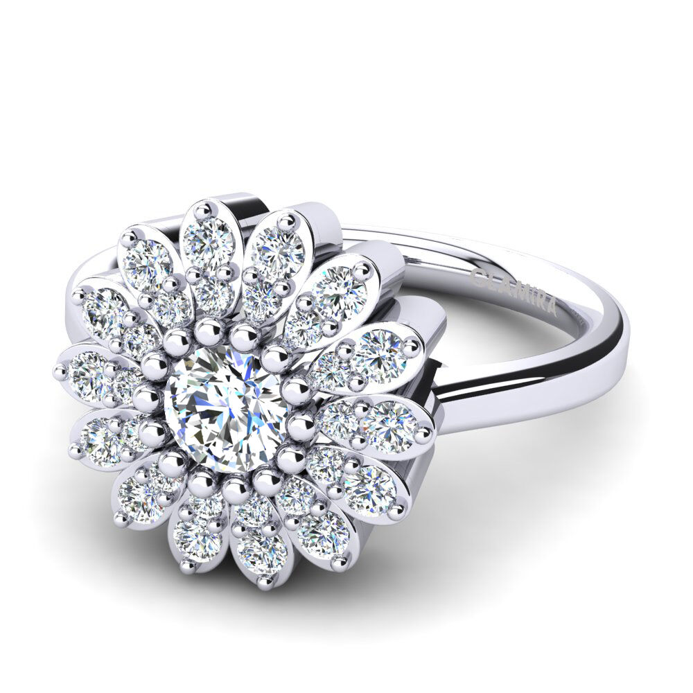 花朵 实验室培育钻石 订婚戒指