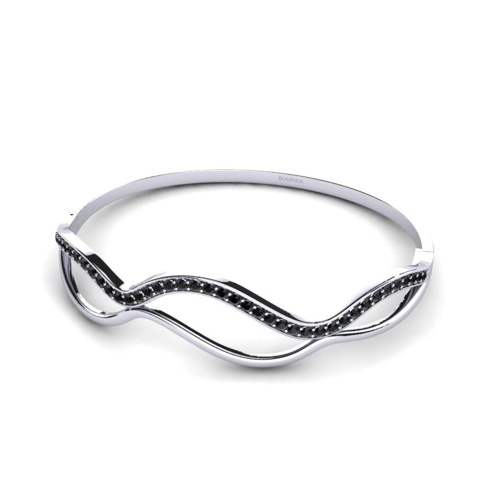 手镯 黑玛瑙 白色K金-14k 手链