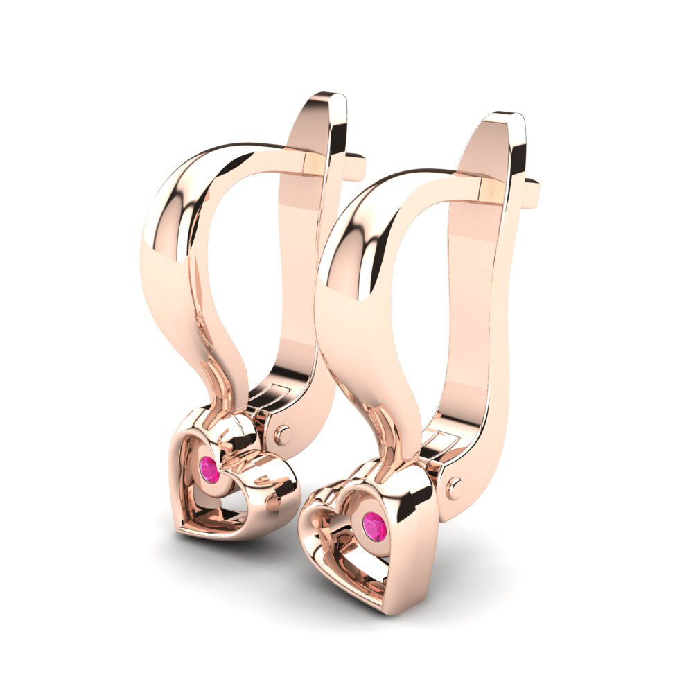 粉红碧玺 儿童耳环 Diorama