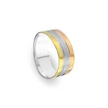 14k 白黄红K金 男士婚戒 Pure Lines