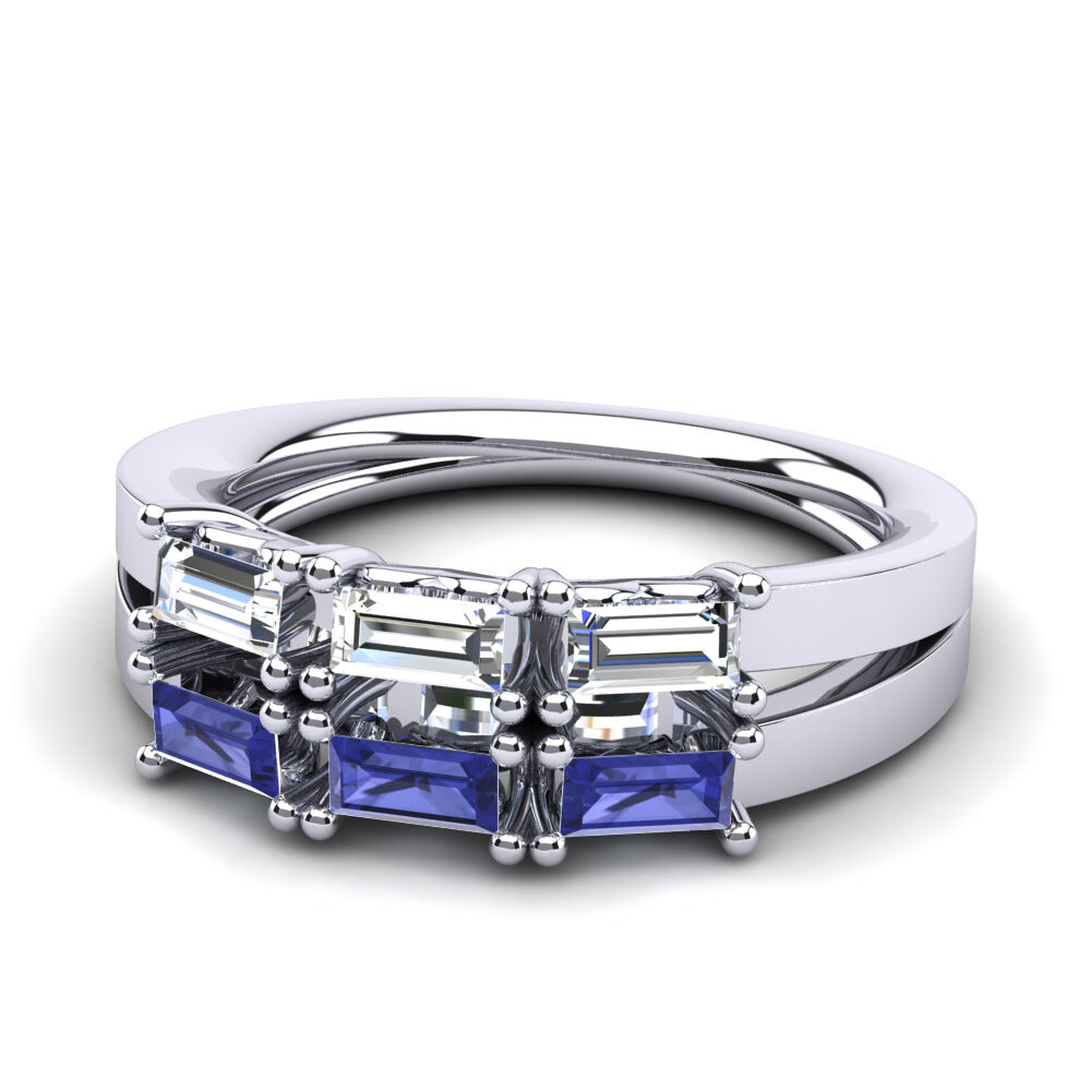 时尚 坦桑石 订婚戒指