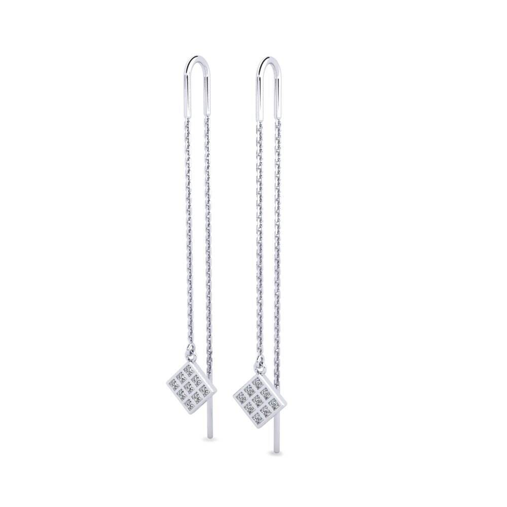 白色K金-18k 女士耳环 Adulev