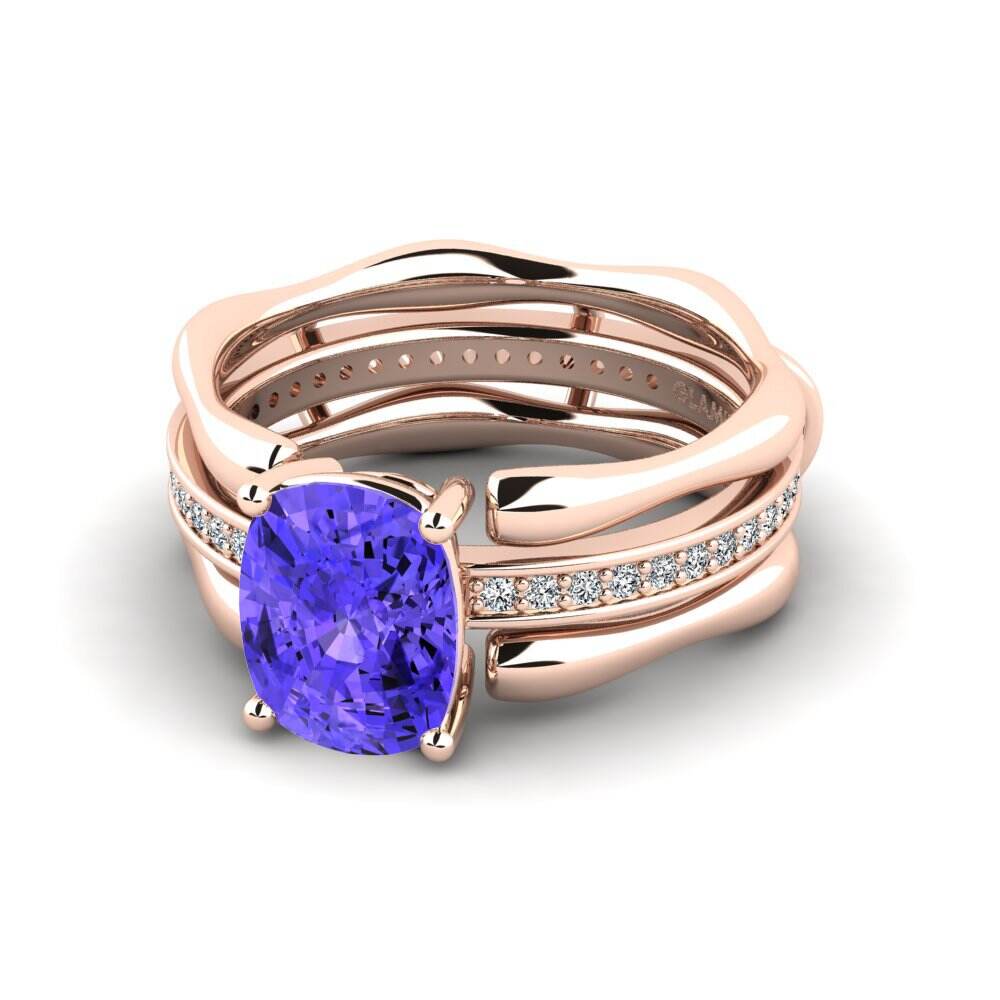 Enhancer 坦桑石 订婚戒指